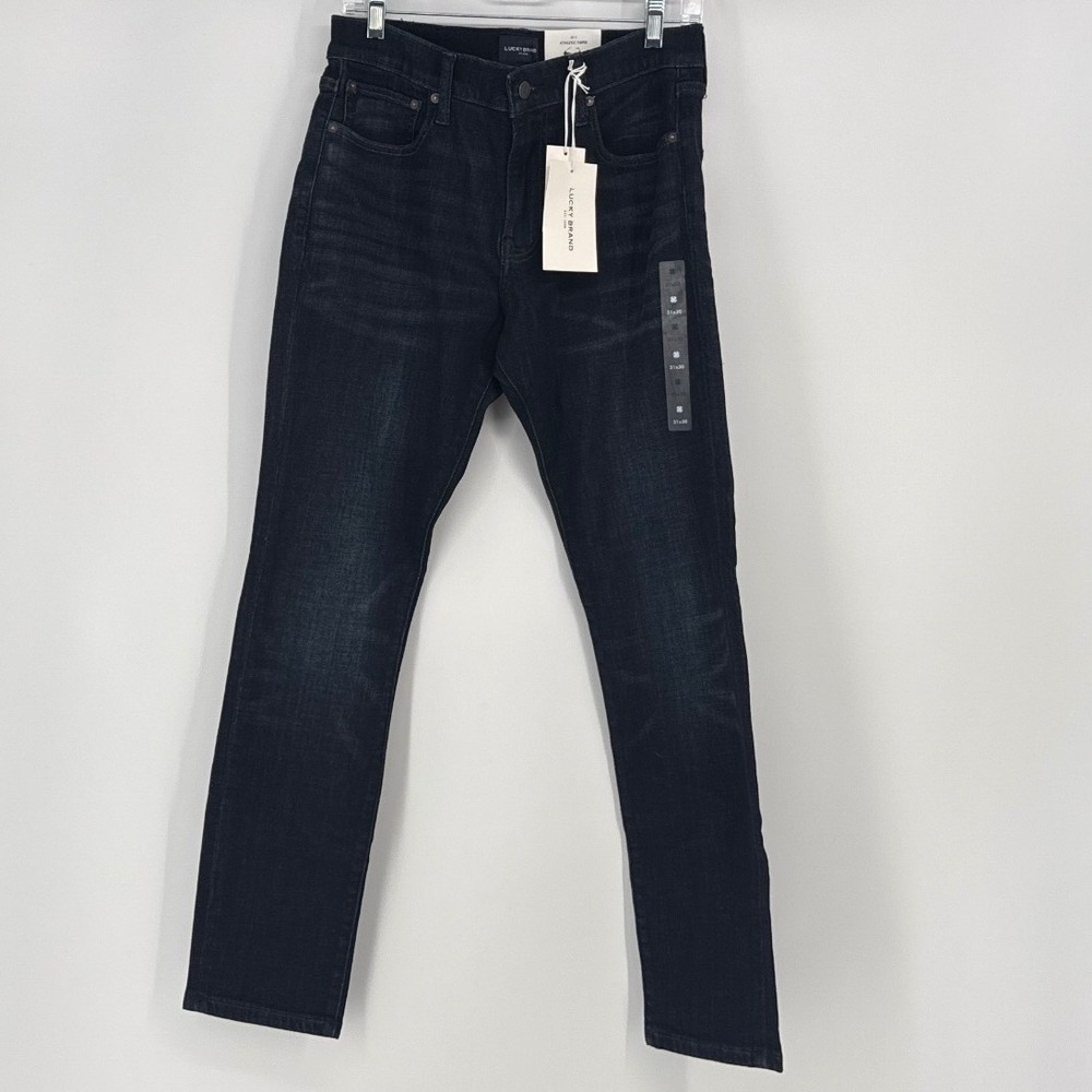 Lucky Brand 411 Athletic Taper Mens 31x30 Dark Blue Coolmax Stretch Jeans